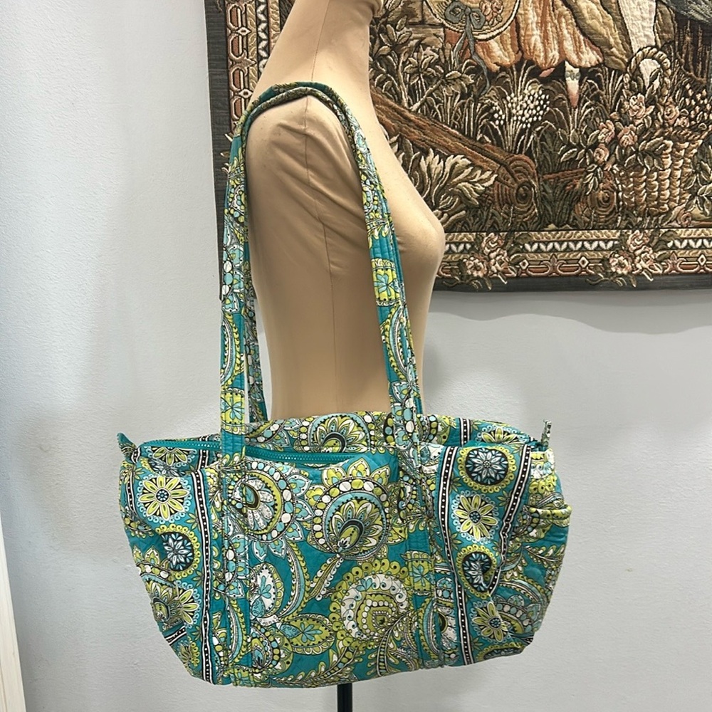Vera‎ Bradley Green Teal Floral Weekender Tote.